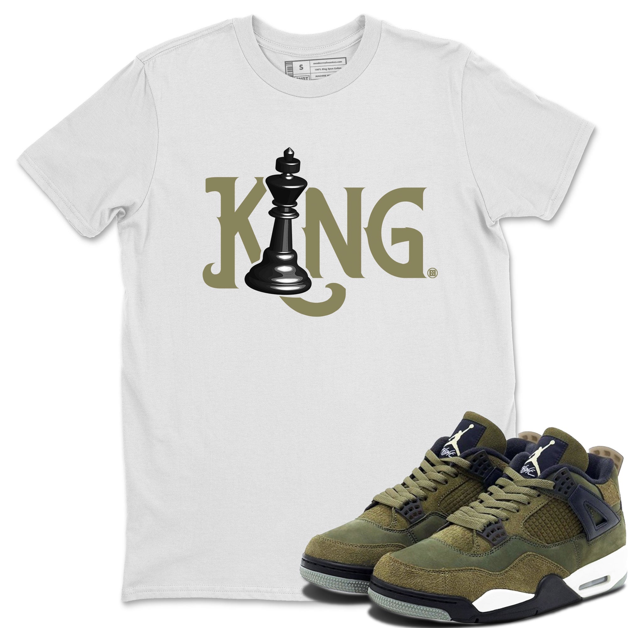 Chess King Sneaker Tee - Air Jordan 4 Medium Olive