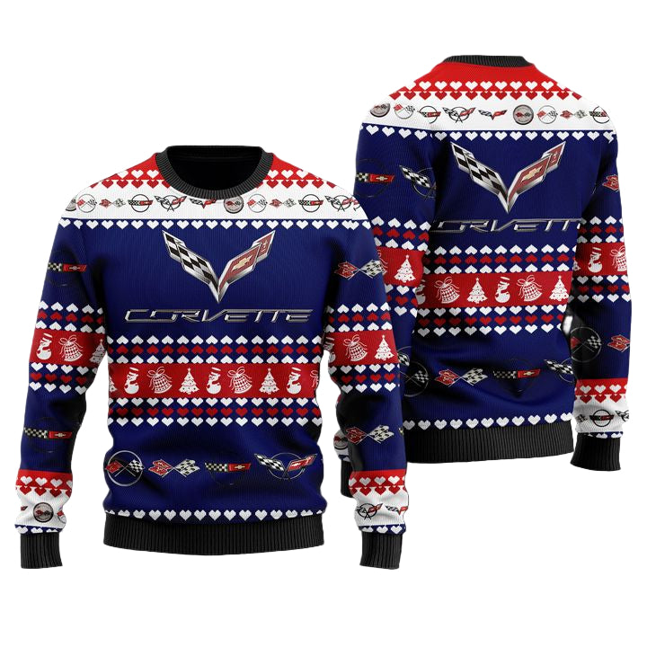 Chevrolet Corvette Merry Christmas Blue Ugly Sweater ? Usalast