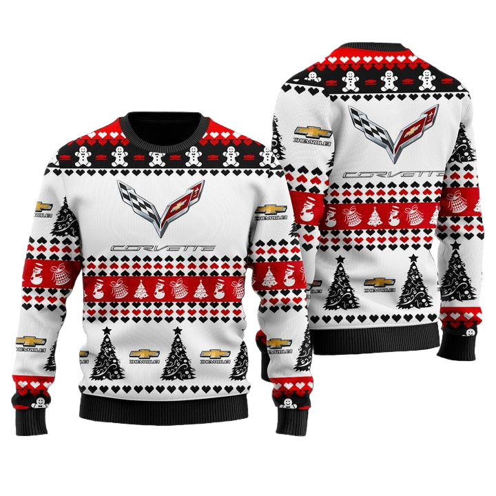 Chevrolet Corvette Merry Christmas White Ugly Sweater ? Usalast