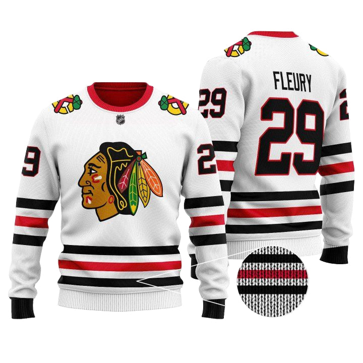 Chicago Blackhawks Nhl Marc-Andre Fleury 29 White Sweater ? Usalast
