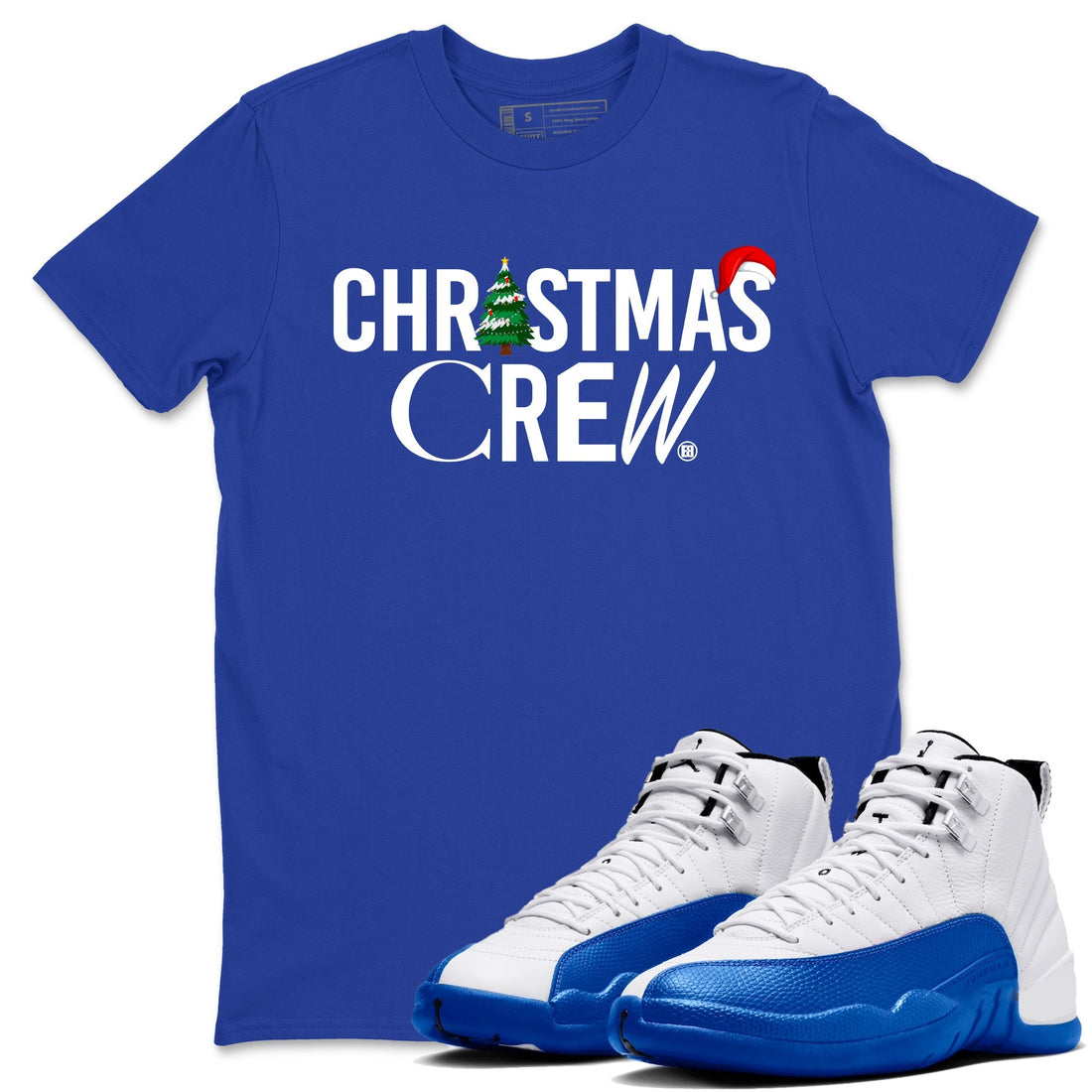 Christmas Crew Sneaker Tees - Air Jordan 12 Blueberry