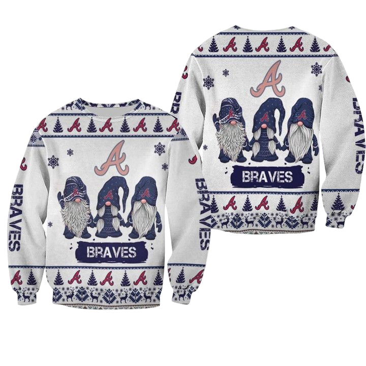 Christmas Gnomes Atlanta Braves Ugly Sweater Christmas 3D Sweater ? Usalast