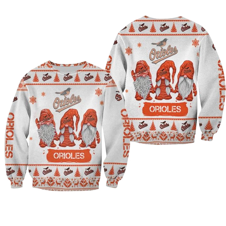 Christmas Gnomes Baltimore Orioles Ugly Sweater Christmas 3D Sweater ? Usalast