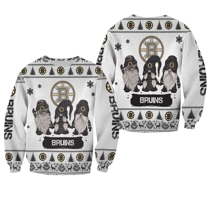 Christmas Gnomes Boston Bruins Ugly Sweater Christmas 3D Sweater ? Usalast