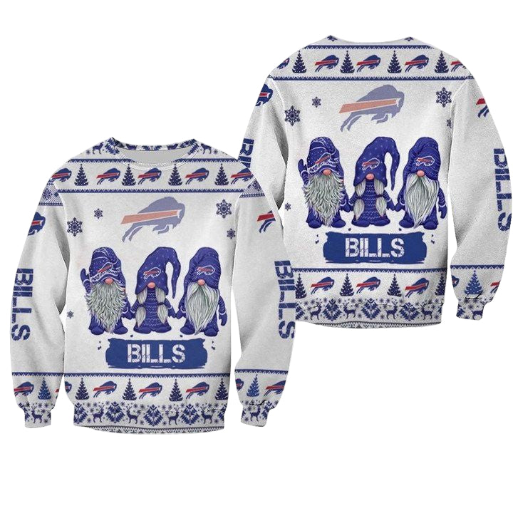 Christmas Gnomes Buffalo Bills Ugly Sweater Christmas 3D Sweater ? Usalast