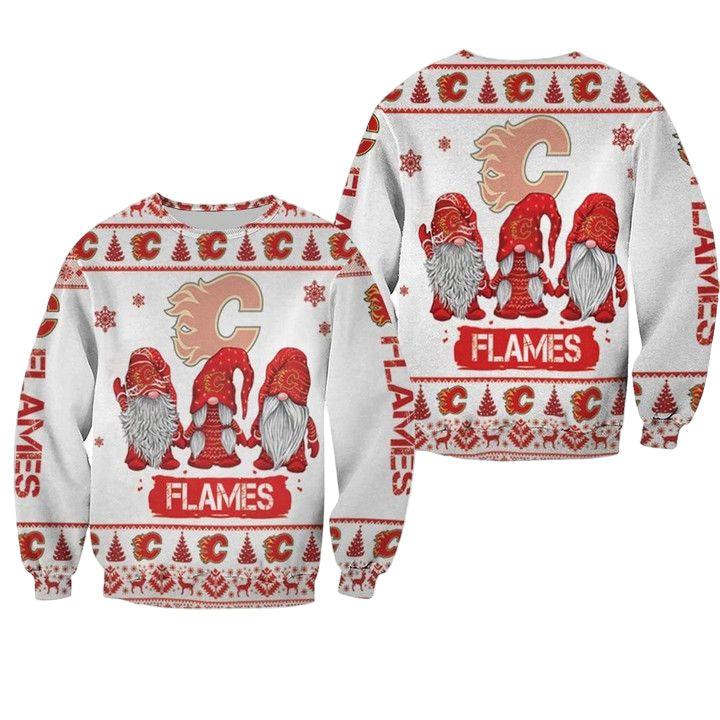 Christmas Gnomes Calgary Flames Ugly Sweater Christmas 3D Sweater ? Usalast