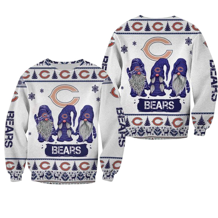 Christmas Gnomes Chicago Bears Ugly Sweater Christmas 3D Sweater ? Usalast