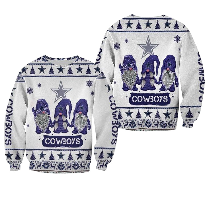 Christmas Gnomes Dallas Cowboys Ugly Sweater Christmas 3D Sweater ? Usalast