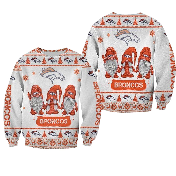 Christmas Gnomes Denver Broncos Ugly Sweater Christmas 3D Sweater ? Usalast