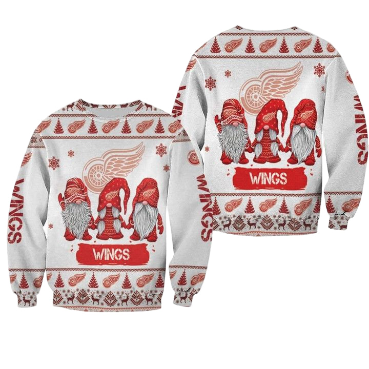 Christmas Gnomes Detroit Red Wings Ugly Sweater Christmas 3D Sweater ? Usalast