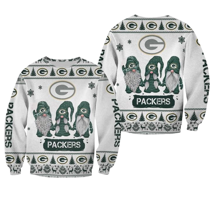 Christmas Gnomes Green Bay Packers Ugly Sweater Christmas 3D Sweater ? Usalast
