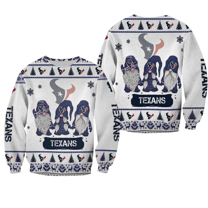 Christmas Gnomes Houston Texans Ugly Sweater Christmas 3D Sweater ? Usalast