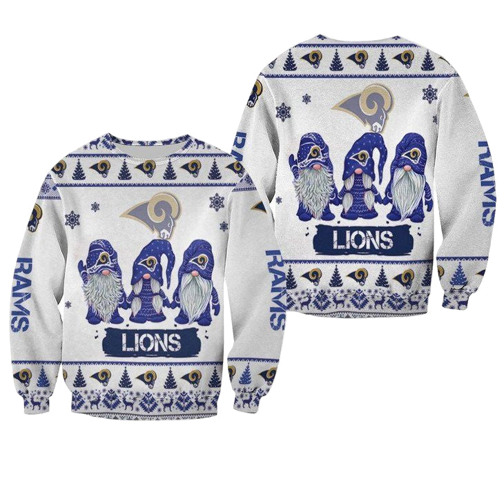 Christmas Gnomes Los Angeles Rams Ugly Sweater Christmas 3D Sweater ? Usalast