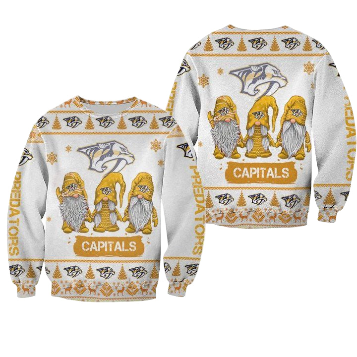 Christmas Gnomes Nashville Predators Ugly Sweater Christmas 3D Sweater ? Usalast