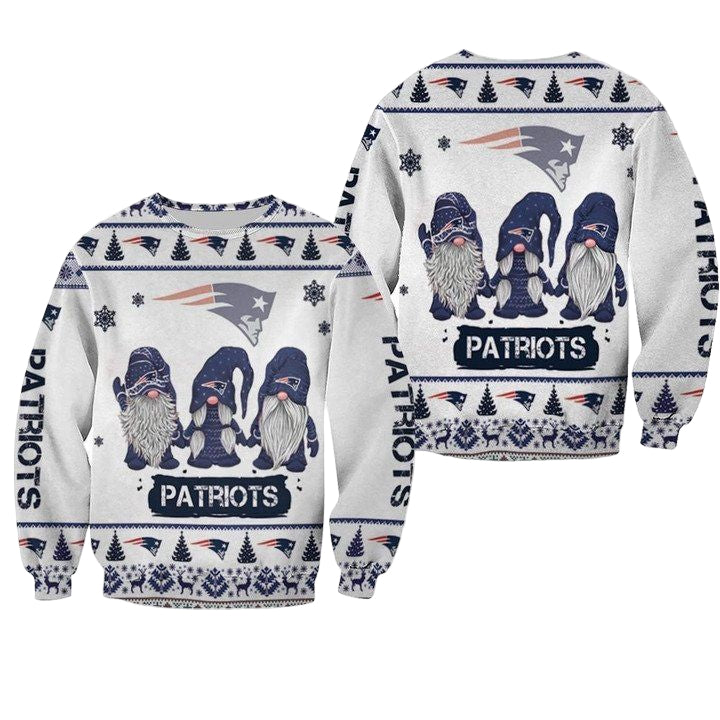 Christmas Gnomes New England Patriots Ugly Sweater Christmas 3D Sweater ? Usalast