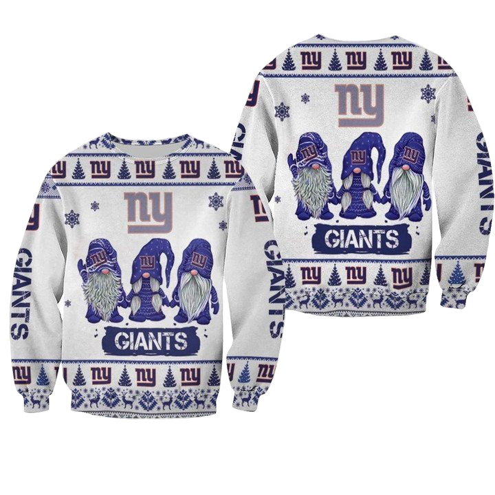 Christmas Gnomes New York Giants Ugly Sweater Christmas 3D Sweater ? Usalast
