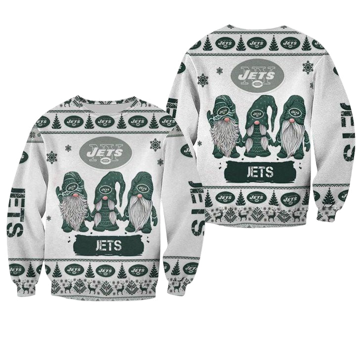 Christmas Gnomes New York Jets Ugly Sweater Christmas 3D Sweater ? Usalast
