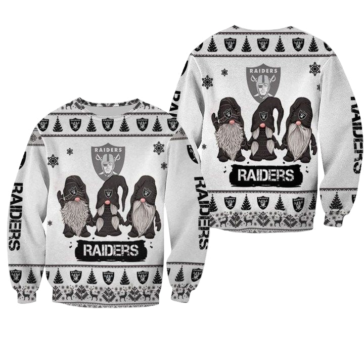 Christmas Gnomes Oakland Raiders Ugly Sweater Christmas 3D Sweater ? Usalast