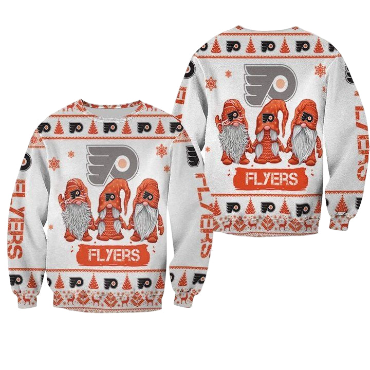 Christmas Gnomes Philadelphia Flyers Ugly Sweater Christmas 3D Sweater ? Usalast