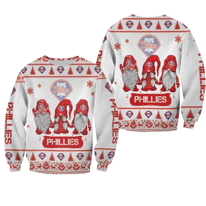 Christmas Gnomes Philadelphia Phillies Ugly Sweater Christmas 3D Sweater ? Usalast