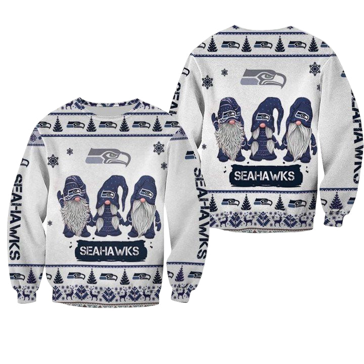 Christmas Gnomes Seattle Seahawks Ugly Sweater Christmas 3D Sweater ? Usalast