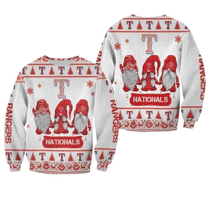Christmas Gnomes Texas Rangers Ugly Sweater Christmas 3D Sweater ? Usalast