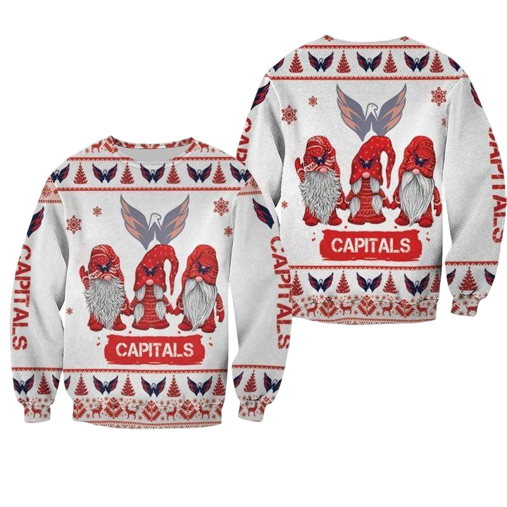 Christmas Gnomes Washington Capitals Ugly Sweater Christmas 3D Sweater ? Usalast