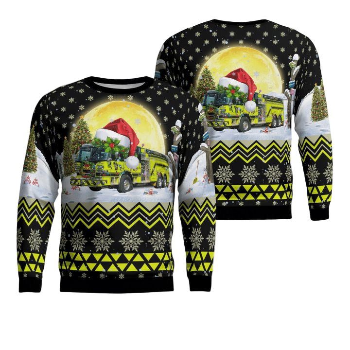 Church Hill Volunteer Fire Company Queen Annes County Maryland Christmas AOP Sweater ? Usalast