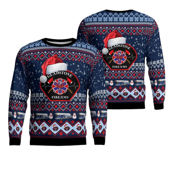 City of Gladstone Fire-EMS Christmas AOP Sweater ? Usalast