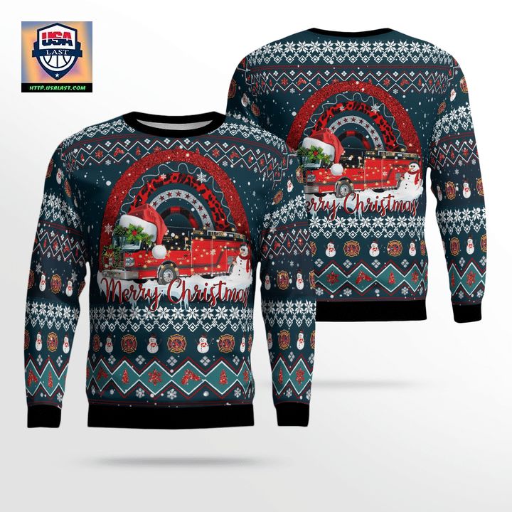 City of La Crosse Fire Department Christmas AOP Sweater ? Usalast