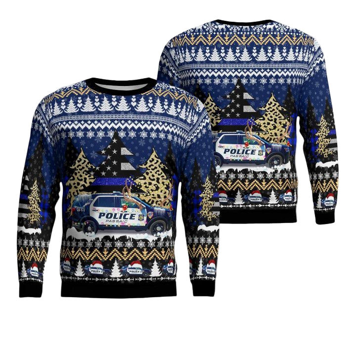 City of Passaic Police Department Passaic New Jersey Christmas AOP Sweater ? Usalast