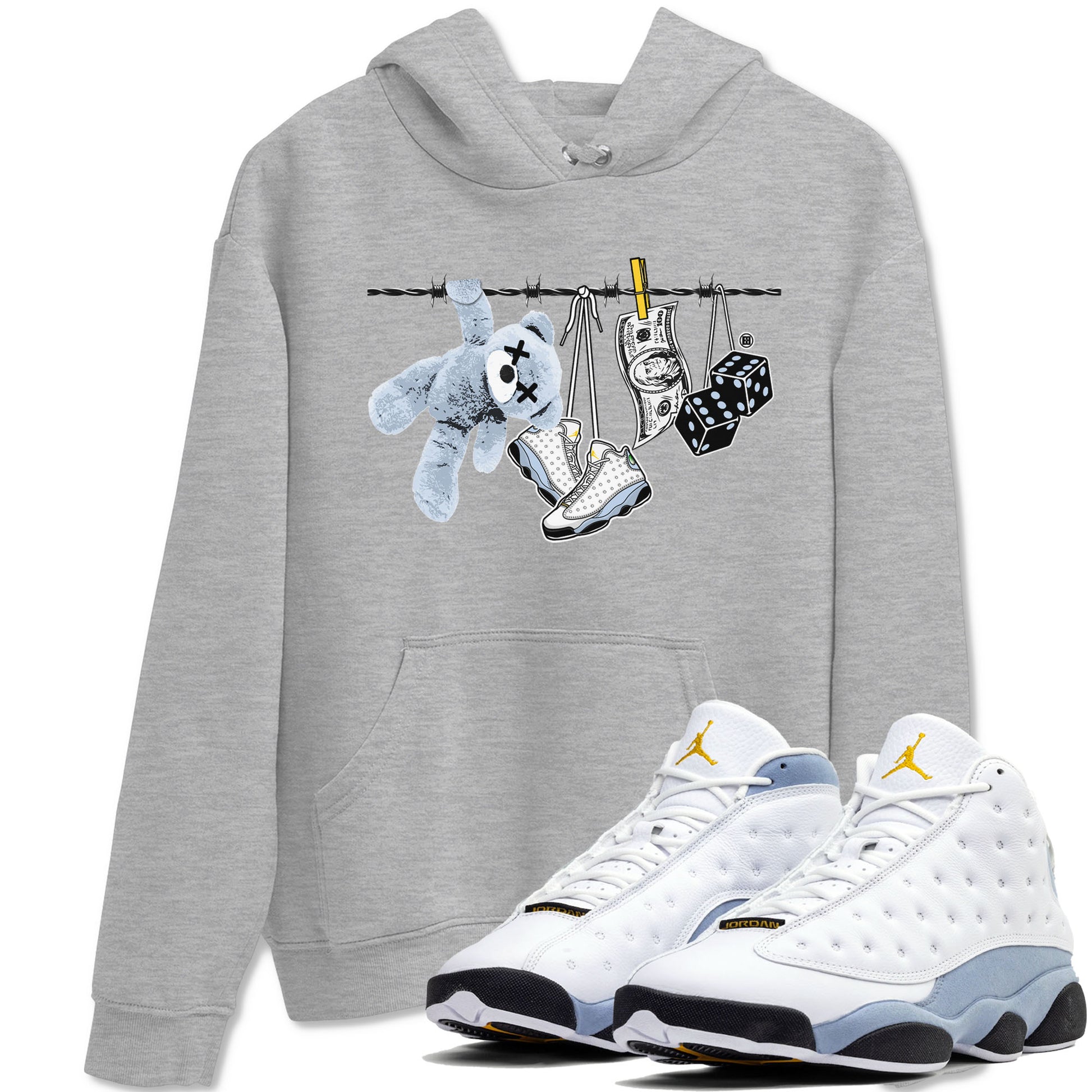 Clothesline Sneaker Tees - Air Jordan 13 Blue Grey