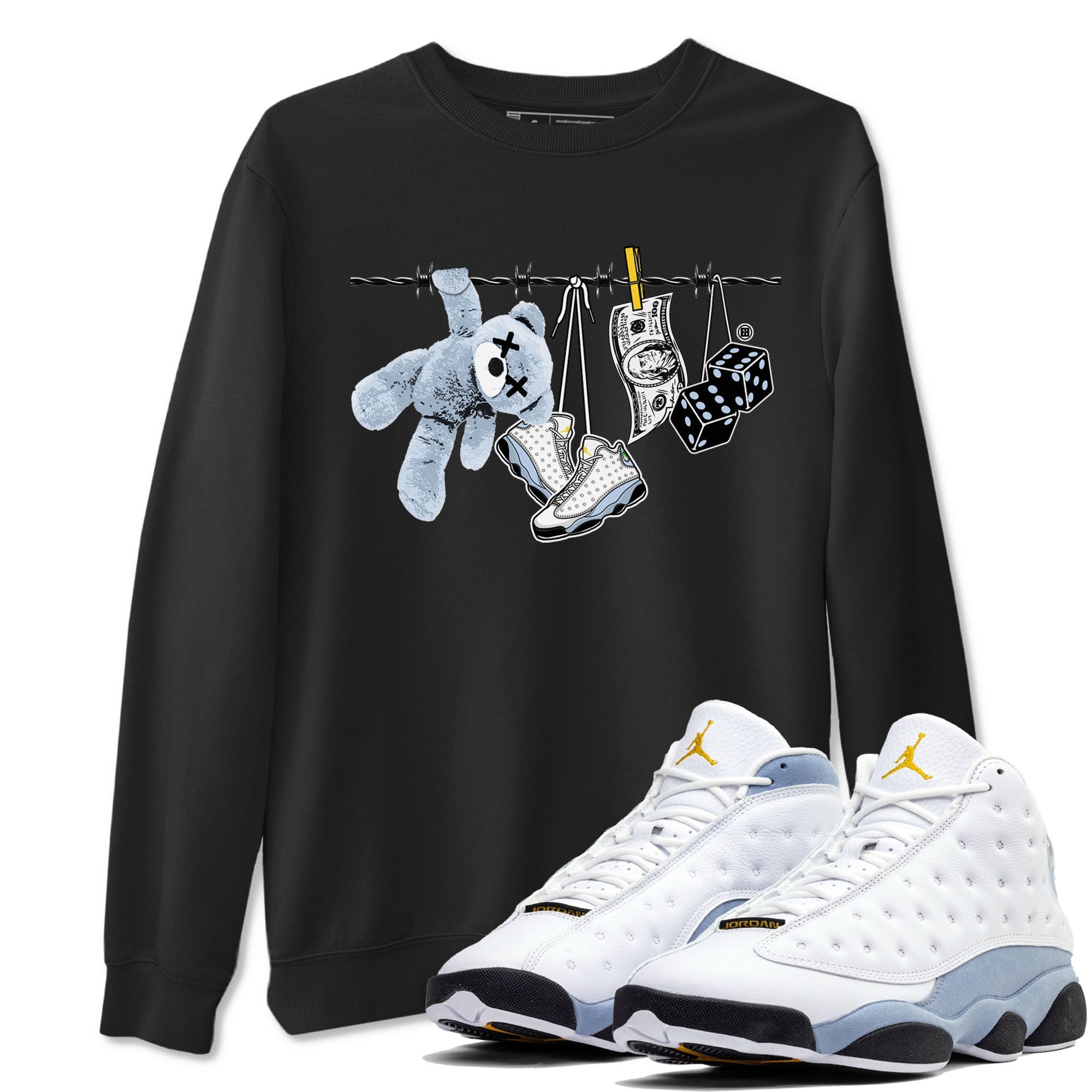 Clothesline Sneaker Tees - Air Jordan 13 Blue Grey