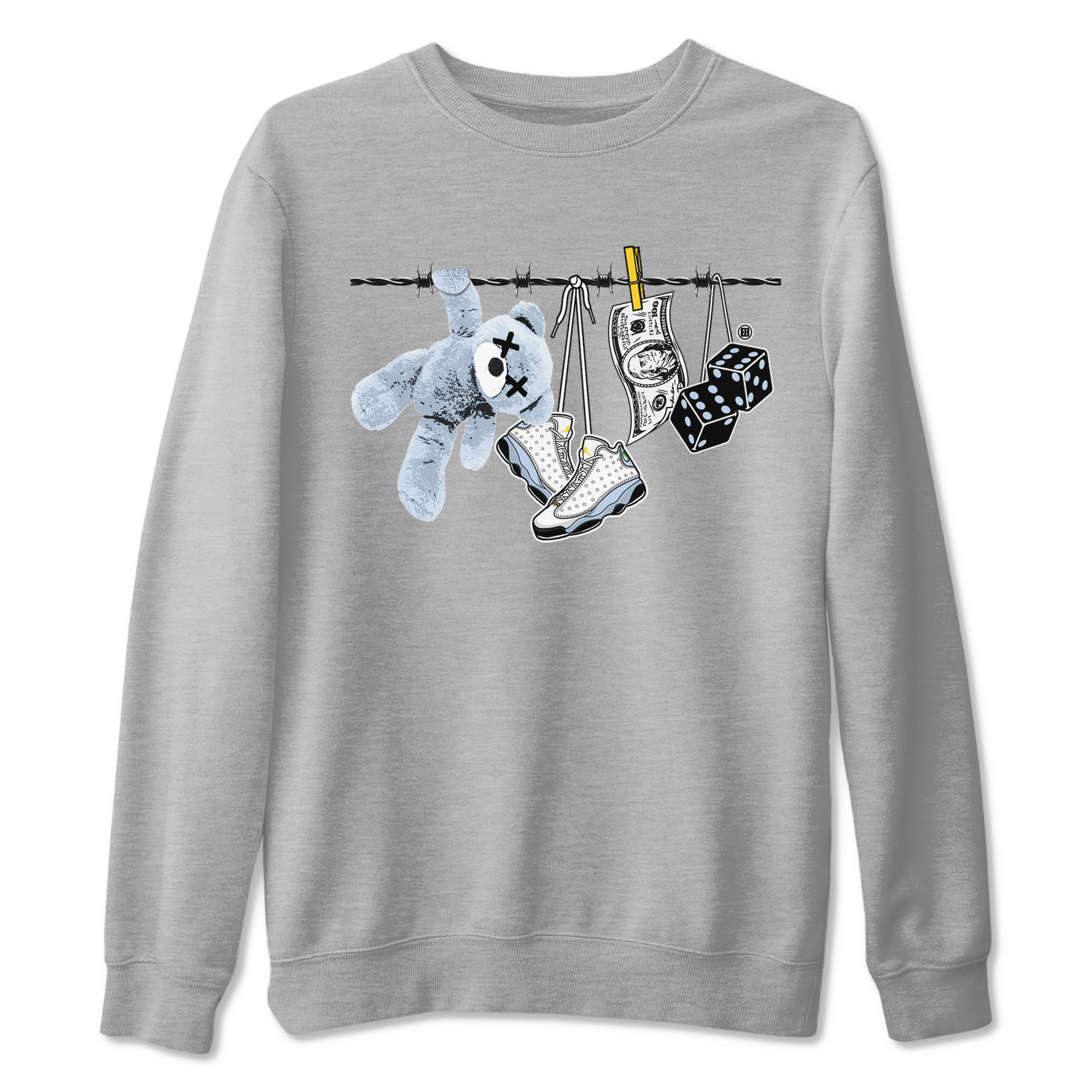 Clothesline Sneaker Tees - Air Jordan 13 Blue Grey