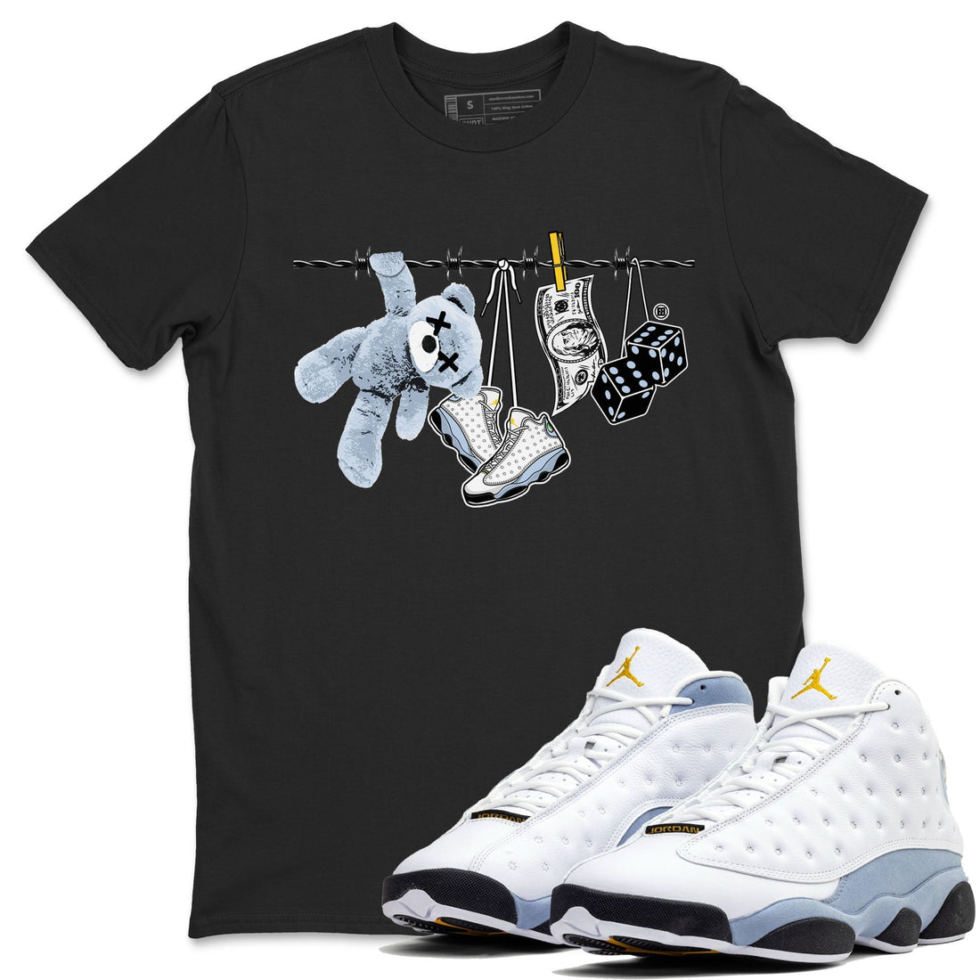 Clothesline Sneaker Tees - Air Jordan 13 Blue Grey