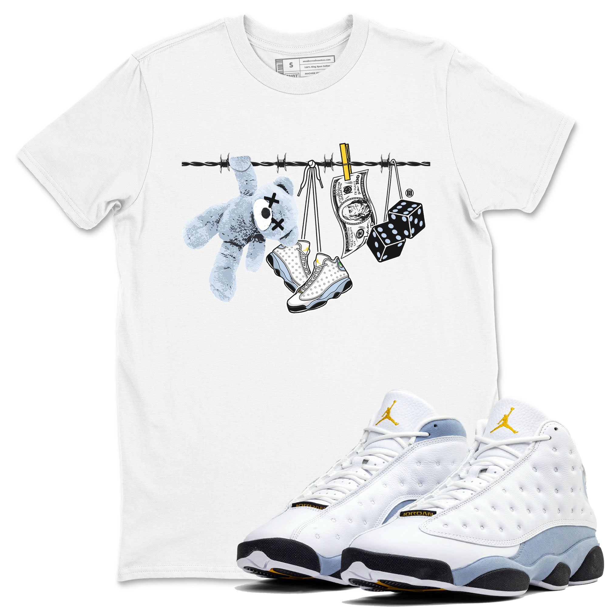 Clothesline Sneaker Tees - Air Jordan 13 Blue Grey