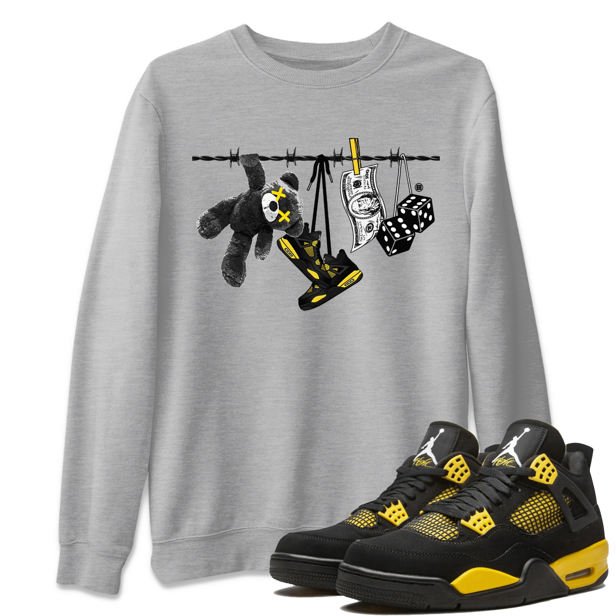 Clothesline Unisex Tops - Air Jordan 4 Thunder