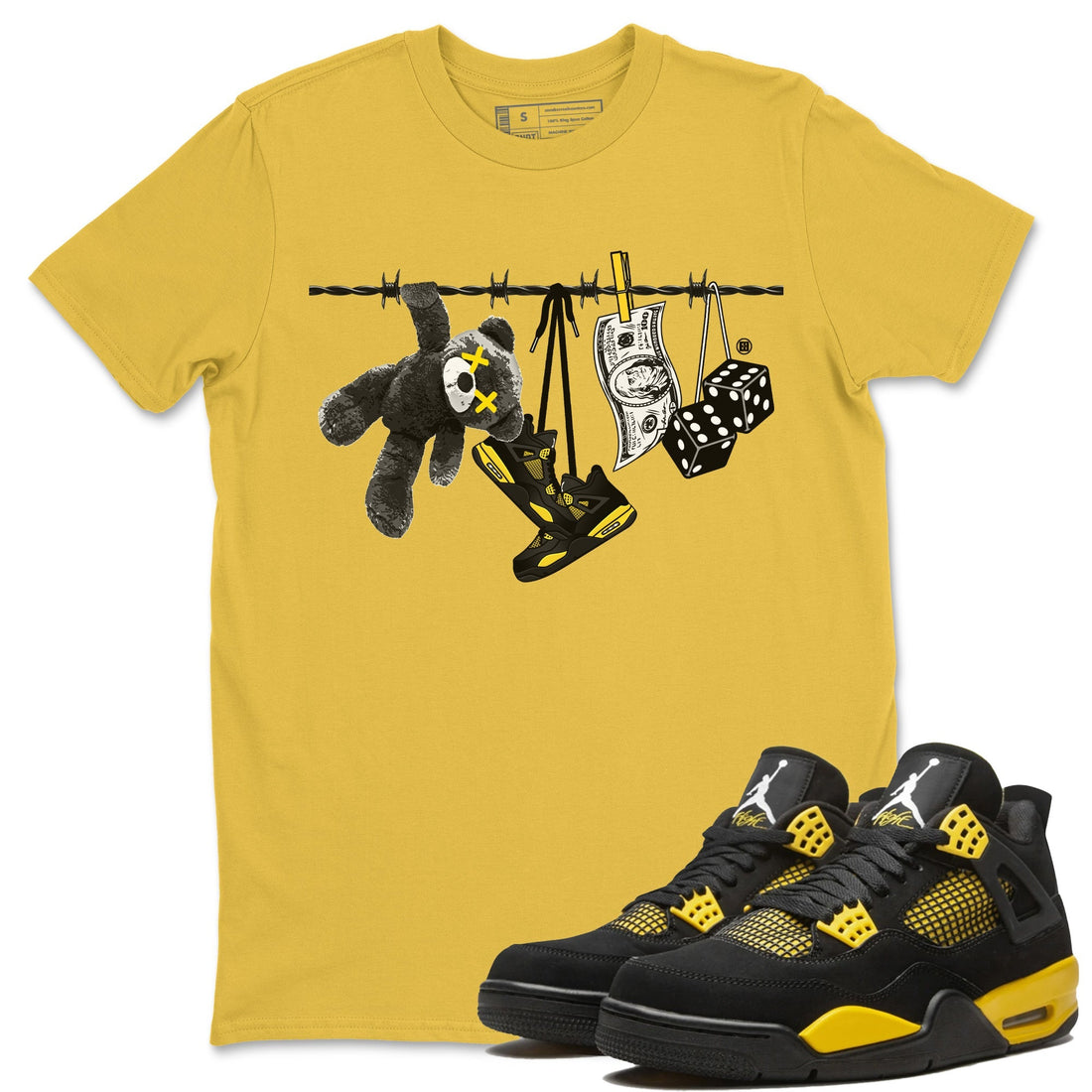 Clothesline Unisex Tops - Air Jordan 4 Thunder