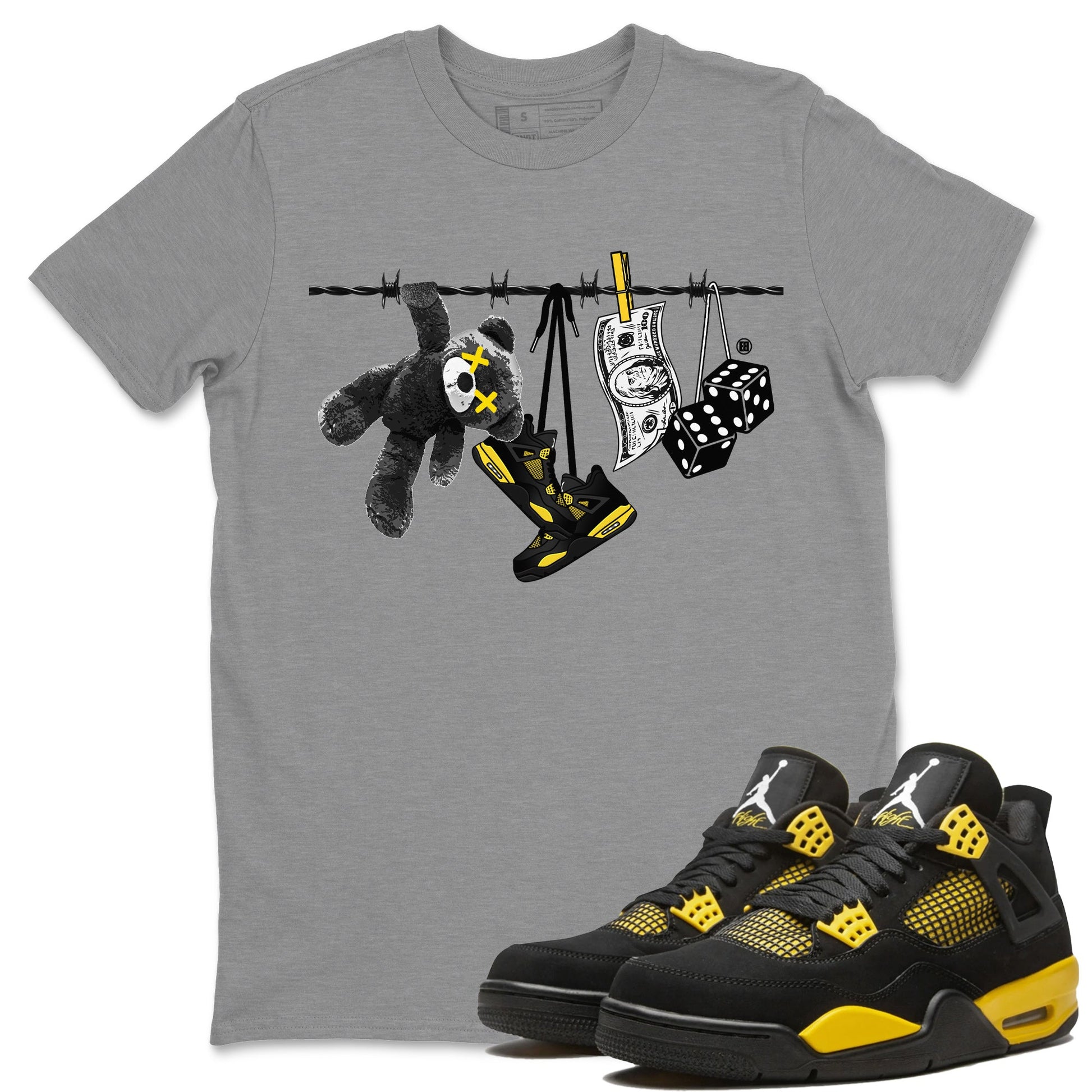 Clothesline Unisex Tops - Air Jordan 4 Thunder