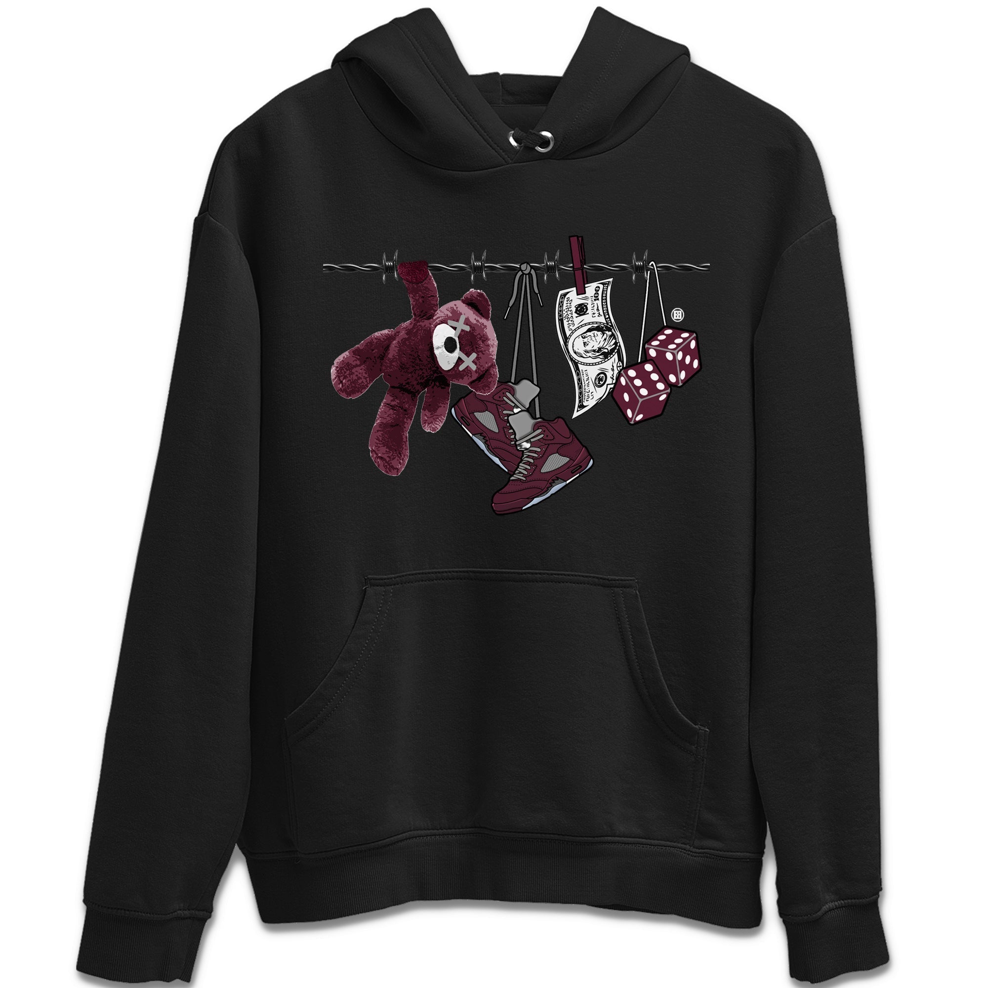 Clothesline Unisex Tops - Air Jordan 5 Burgundy