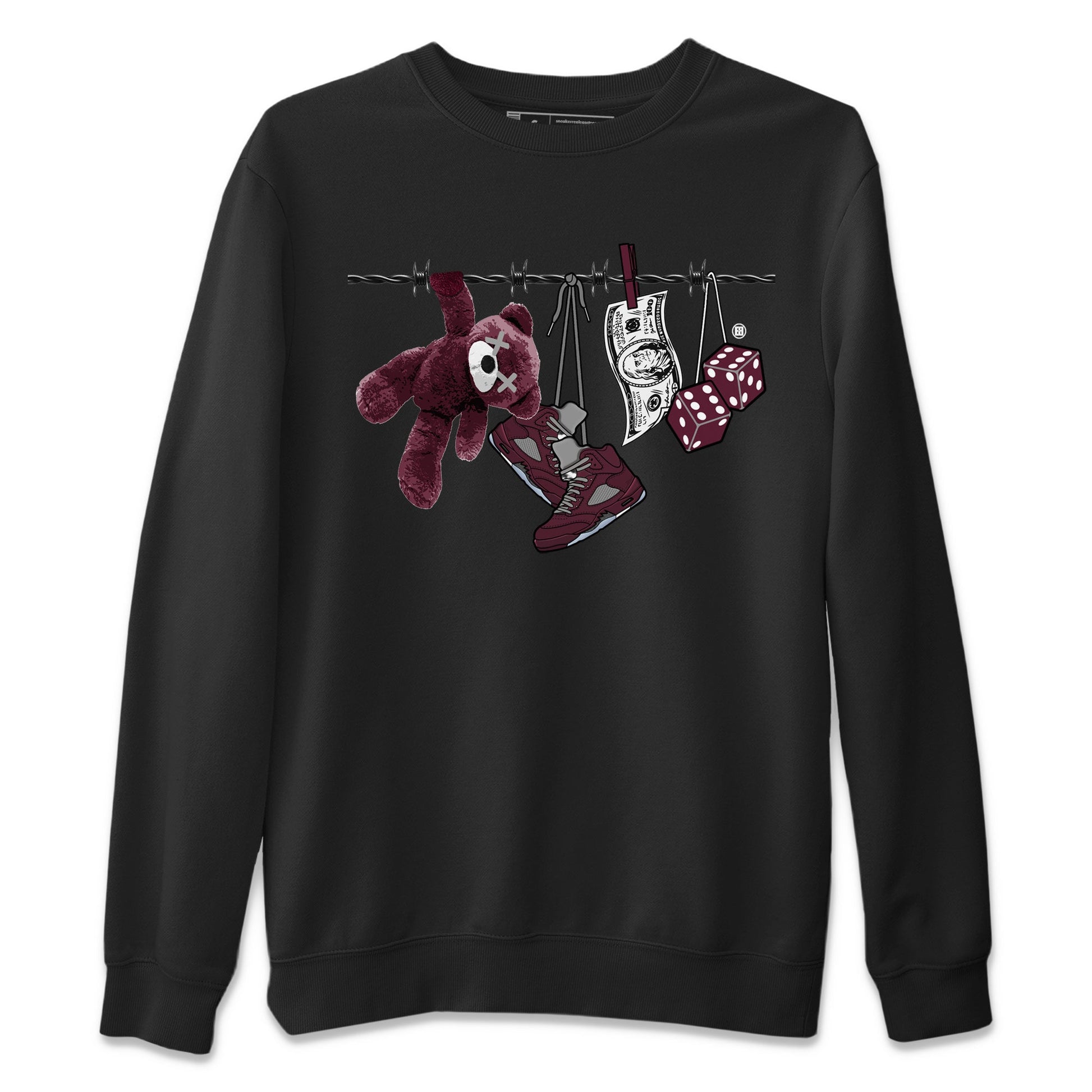 Clothesline Unisex Tops - Air Jordan 5 Burgundy