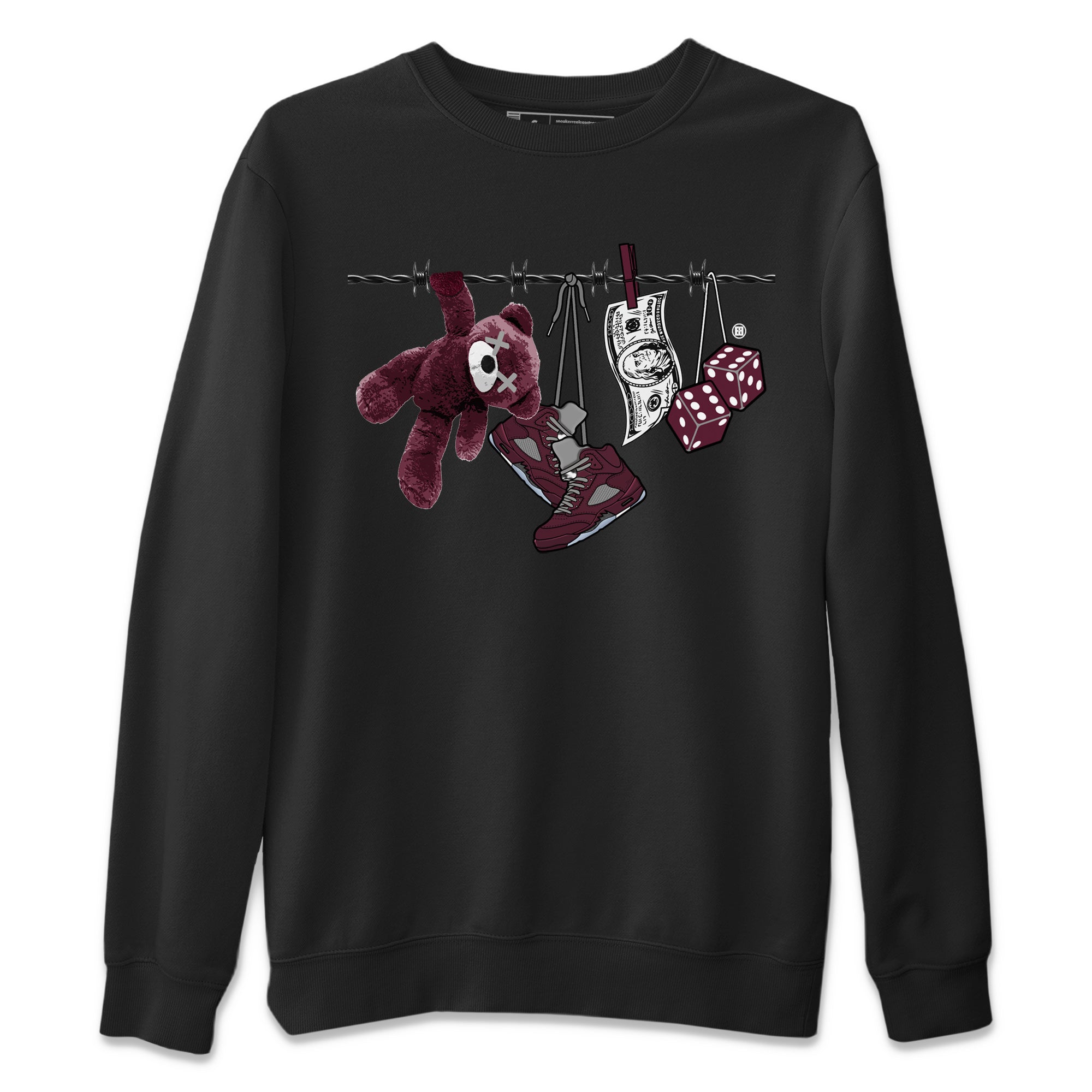 Clothesline Unisex Tops - Air Jordan 5 Burgundy