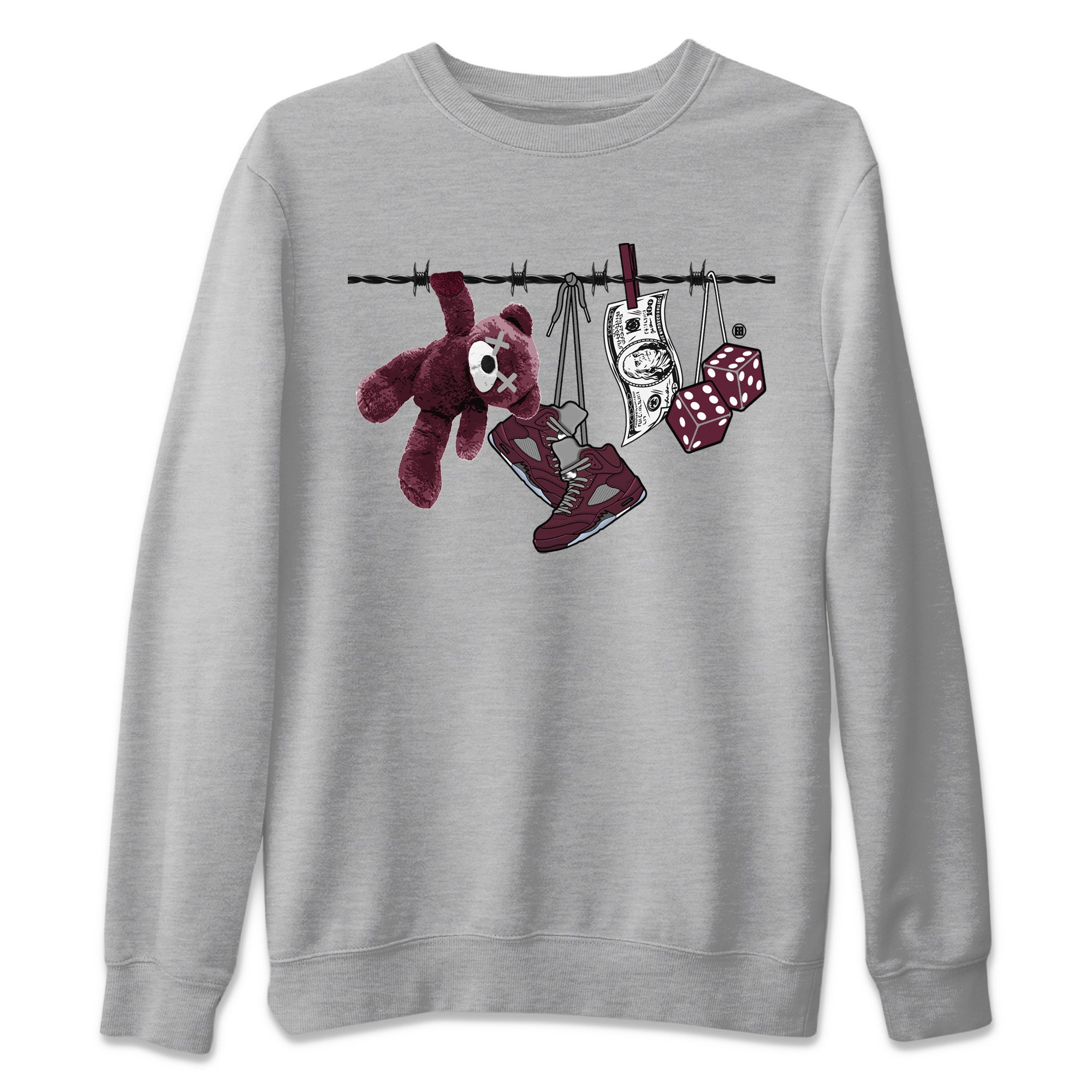 Clothesline Unisex Tops - Air Jordan 5 Burgundy