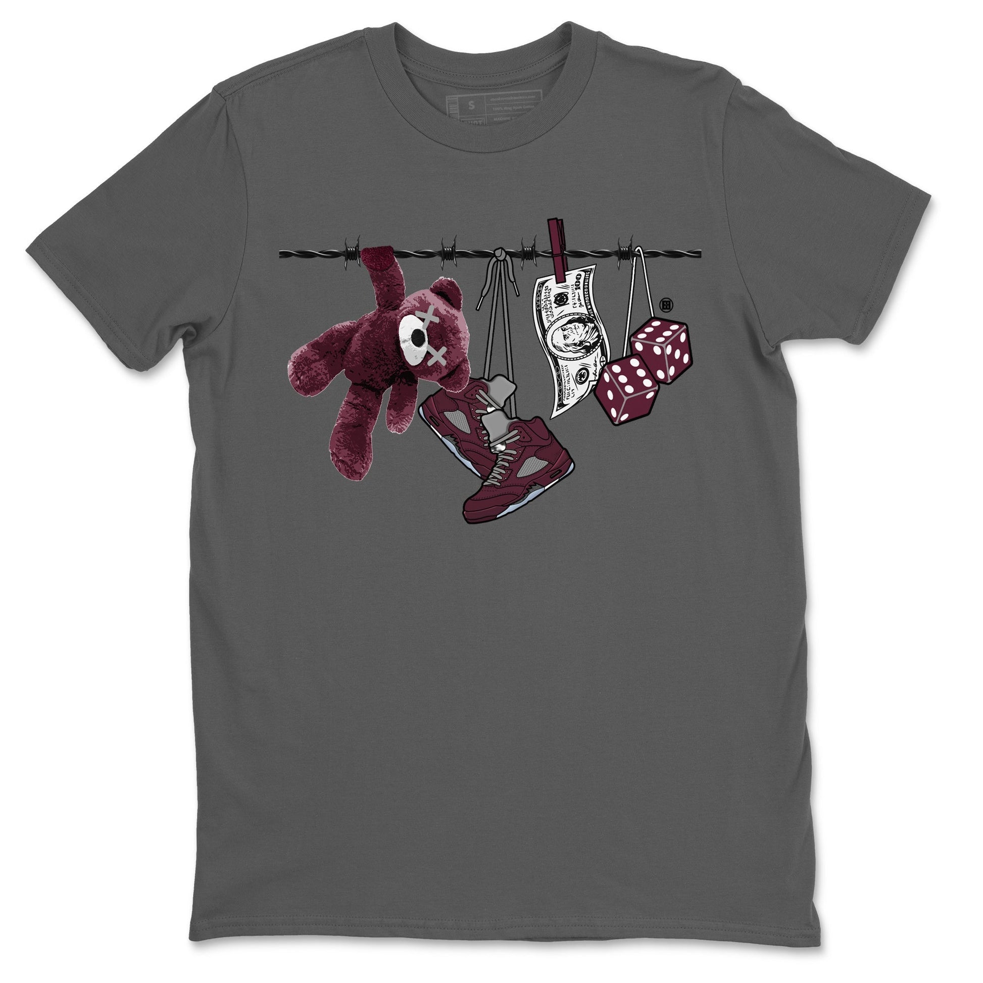 Clothesline Unisex Tops - Air Jordan 5 Burgundy