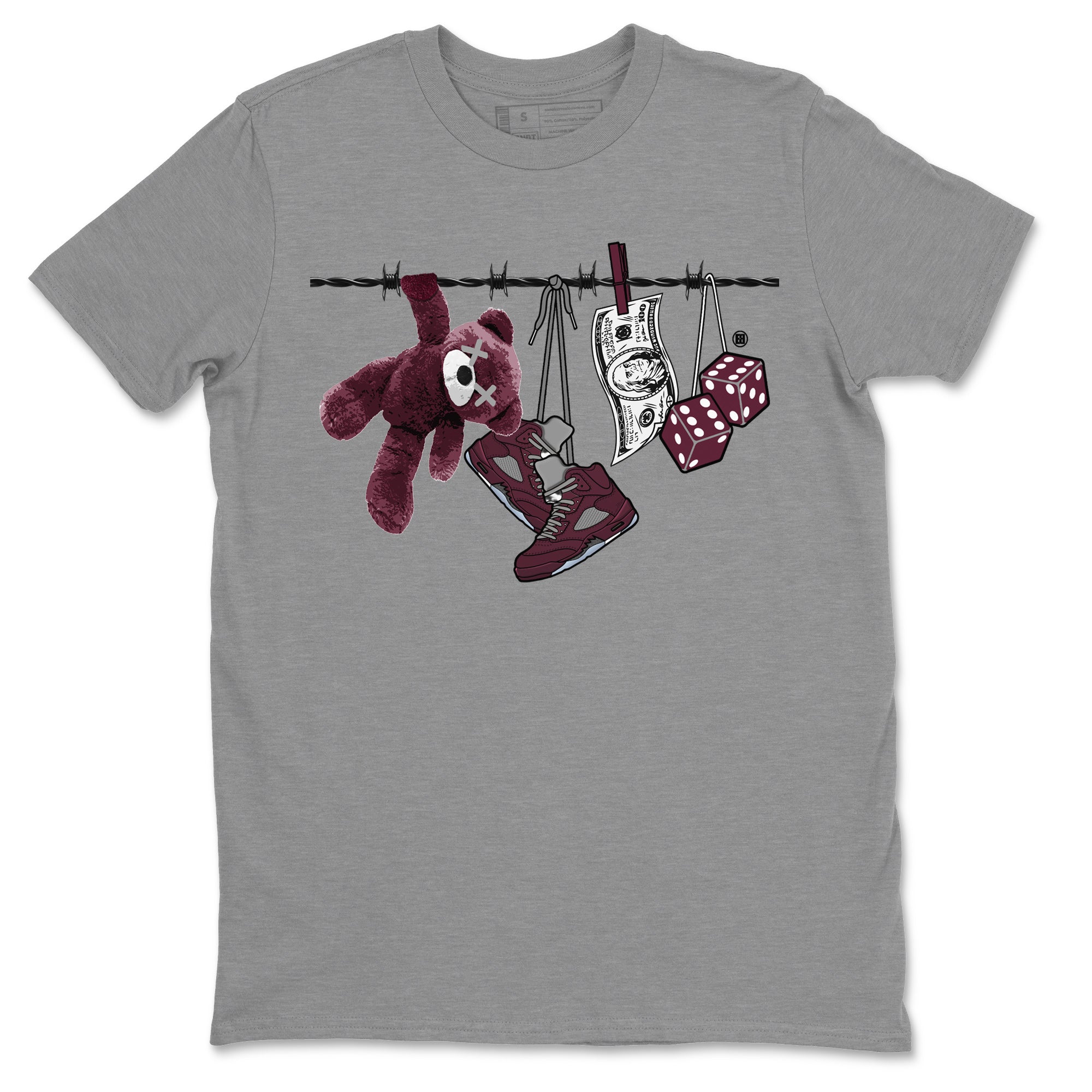 Clothesline Unisex Tops - Air Jordan 5 Burgundy