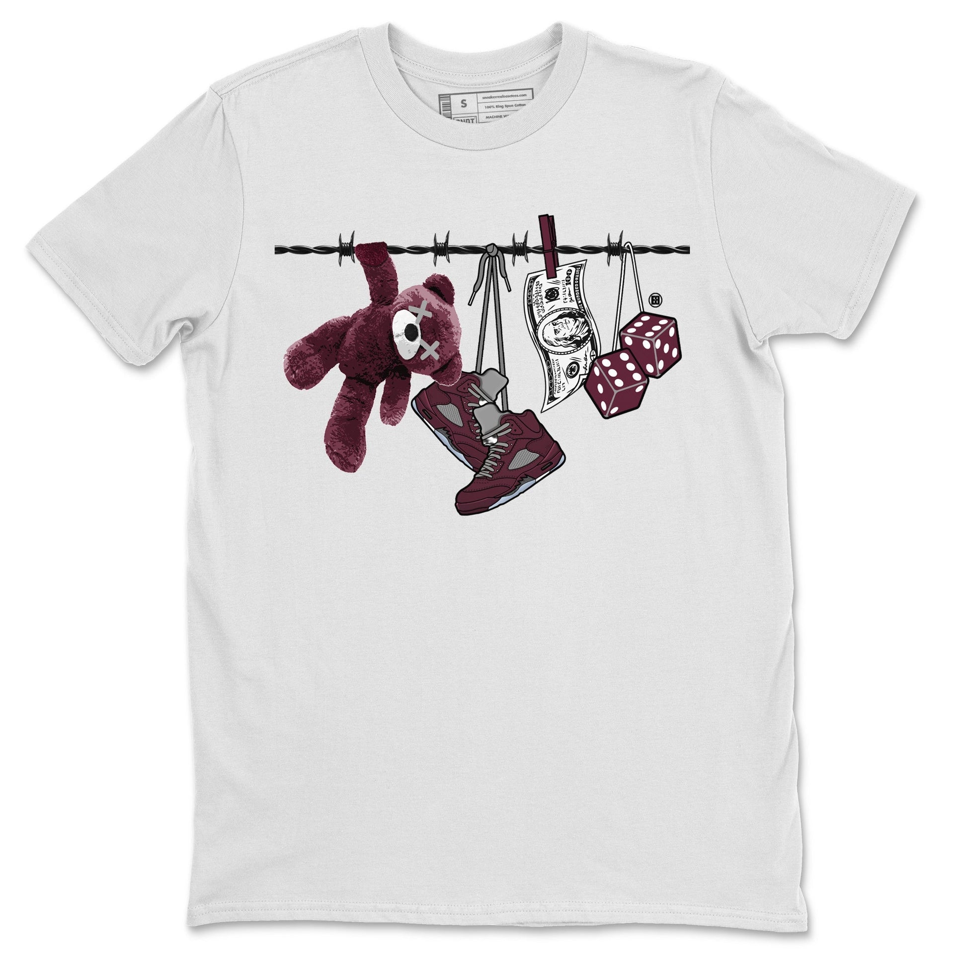 Clothesline Unisex Tops - Air Jordan 5 Burgundy