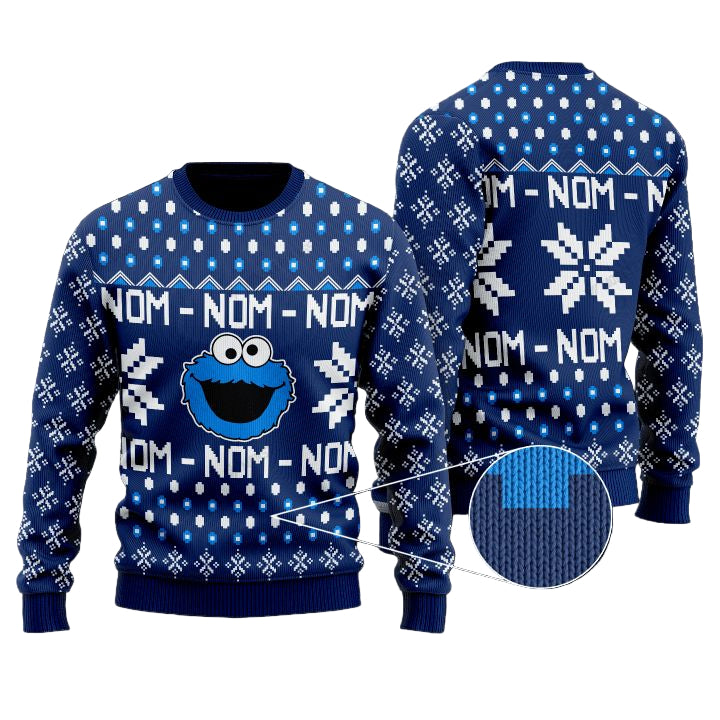 Cookie Monster Nom-Nom-Nom Christmas Sweater ? Usalast