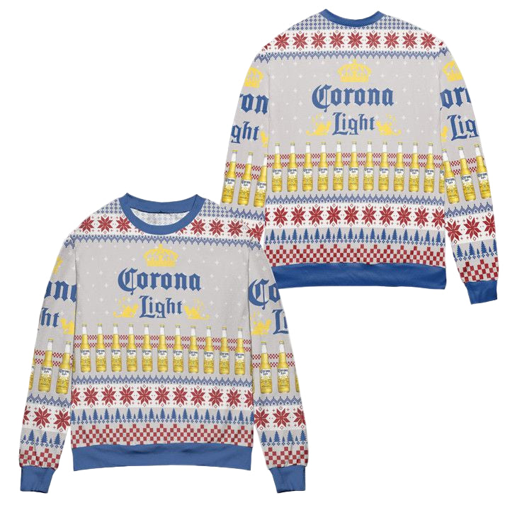 Corona Light Beer Snowflake Pattern Ugly Christmas Sweater ? Usalast