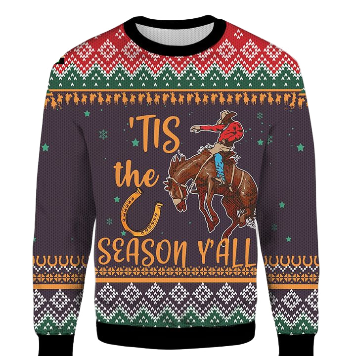 Cowboy Tis The Season Yall Christmas 2022 Gift 3D Sweater ? Usalast