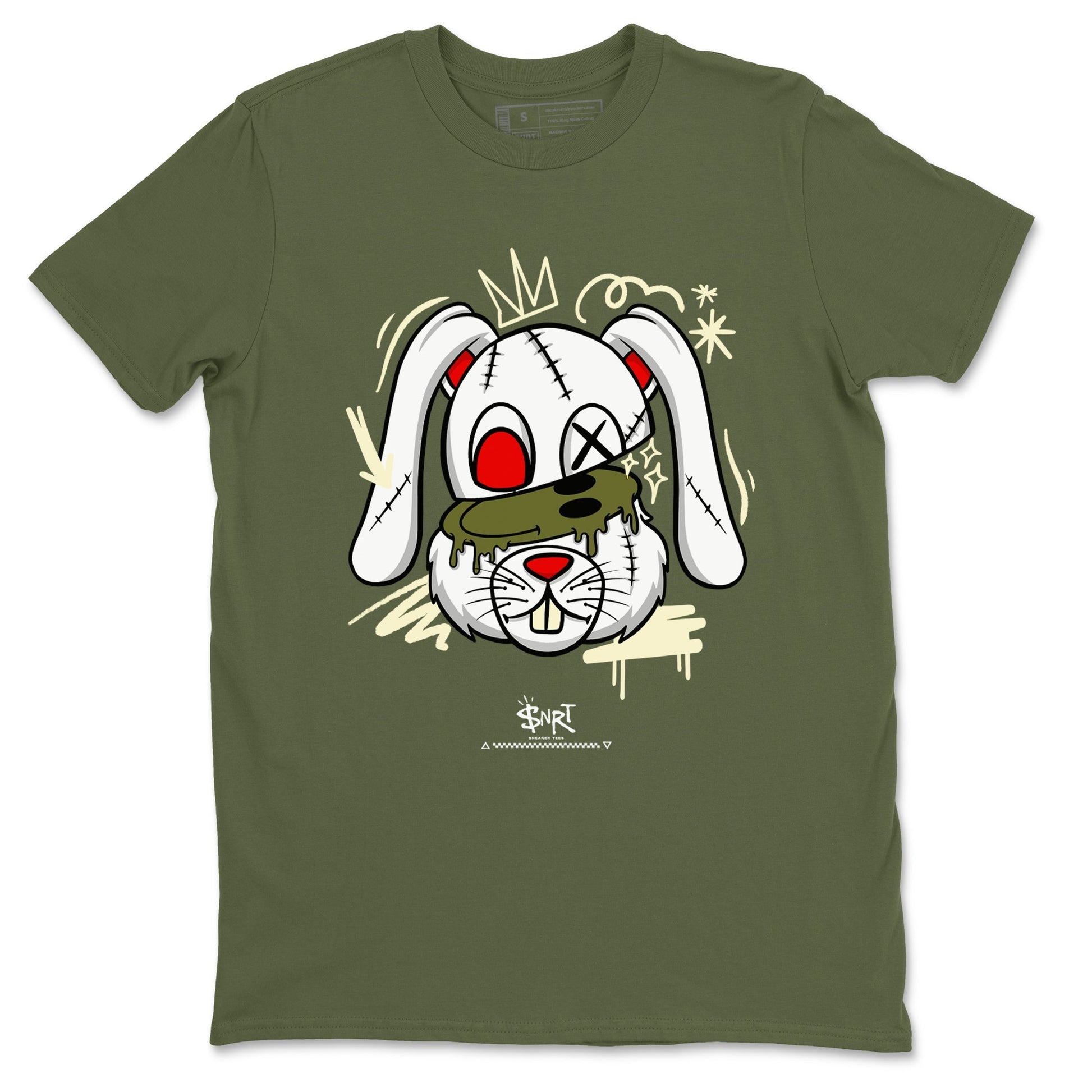 Crazy Bunny Sneaker Tees - Air Jordan 1 Travis Scott Medium Olive
